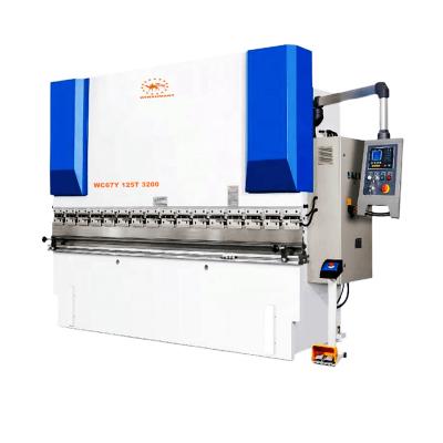 China Metal Sheet Bending WINSUMART WE67K 125T 3200 CNC Metal Master Hydraulic Press Brake Machine with Estun E21 Delem DA53T Controller System for sale