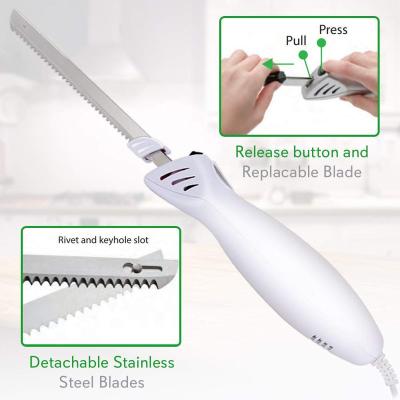 China Viable Electric Cutting Kitchen Ham Meat Beef Filleting Knives Bread Knife with 2 Blades for sale