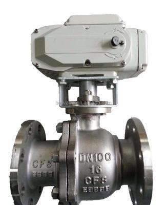 China 2PC General Trunnion 6 Inch SS Flanged Electric Ball Valve Price for sale