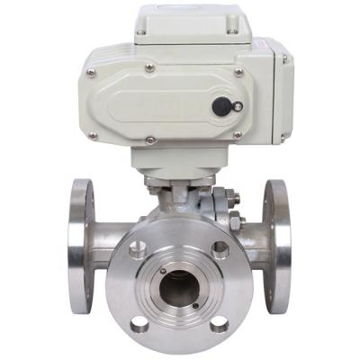 China General Motorized 4 Inch Stainless Steel 3 Way Ball Valve Price for sale