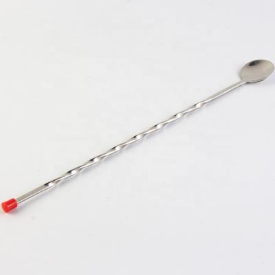 China Disposable Cocktail Shaker Spoon Stainless Steel Material Holding Bar Straight Spoon for sale