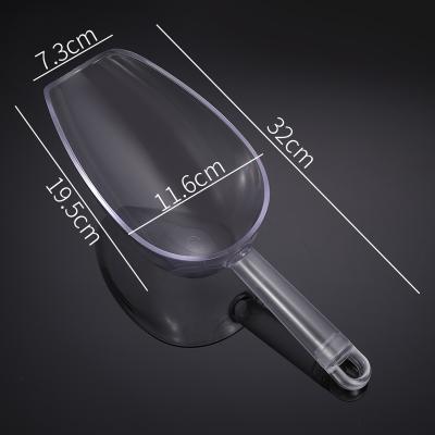 China Minimalist Handle Length 13cm Durable Around Sugar Scooper Dry Goods Plastic Shovel Bottom Ice Scoop for sale