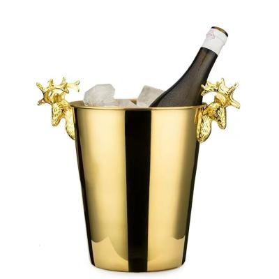 China Wall Mounted Champagne Bucket Double Wall Champagne Bowl With Stand Stainless Steel Ice Bucket for sale