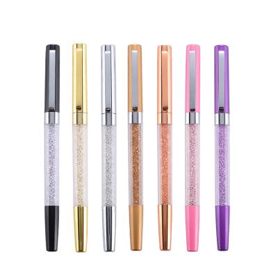 China Normal Hot Sale Logo Smooth Writing Metal Colorful Custom Made Crystal Metal Gel Ink Pen for sale