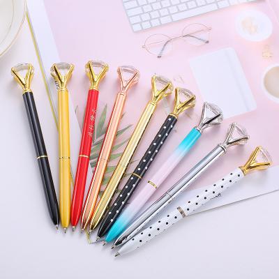 China Metal Multicolor Logo Promotional Gift Cheap Custom Made Diamond Crystal Ball Pen Beautiful Hot Sale for sale