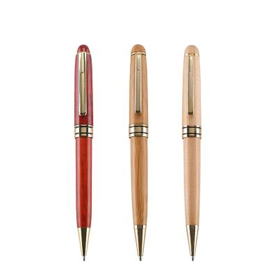 China Beautiful Refined Best Selling Custom Logo Promotional School Office Signature Pens Metal Wooden Ballpoint Pen for sale