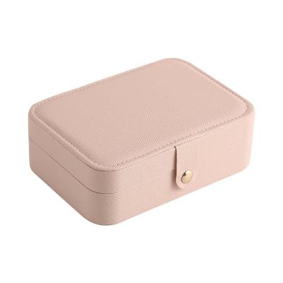 China Fashionable High Quality Portable Clamshell Ring Necklace Earrings Velvet Jewelry Packaging Box Leather Storage for sale