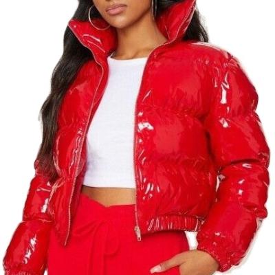 China OEM Waterproof Factory Custom Padded Bubble Coat Stripper Duck Down Jacket Woman Winter Shiny Jacket for sale