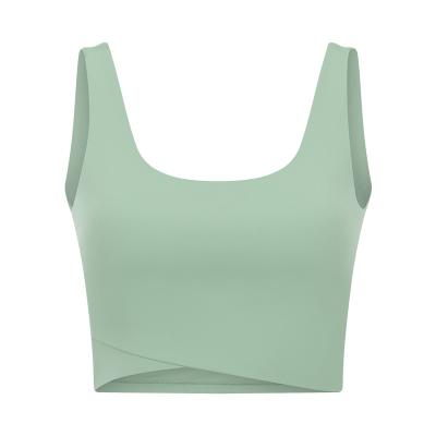 China OEM Breathable Custom Sports Bra Wholesale Fitness Yoga Top Girls Beach Yoga Top Sleeveless Clothes Built In Bra for sale