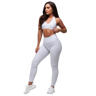 China Wholesale Breathable Sportswear Crop Women Sports Gaiters Wear Yoga Fitness Bra And Legging Gym Set Workout Wear Yoga Top Yoga Pants for sale