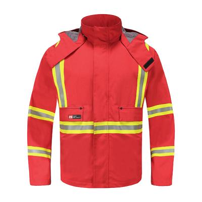 China Sicherheitsjacke Chemikalie Beweis des Regens EN343 schützende, feuerverzögernde Arbeits-Jacke 9OZ Nomex zu verkaufen