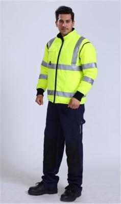 Cina 7 in 1 rivestimento del lavoro di inverno dell'OEM Hivis, 300D Oxford ciao Vis Heavy Duty Work Coats in vendita