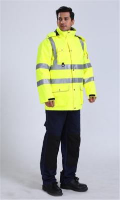 China Soem-Männer 7 in 1 hallo Vis Jacket, in Regen 300D Oxford und in der Jacke des kühlen Wetters zu verkaufen