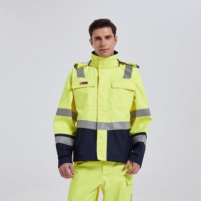 Κίνα Παράκτιο σακάκι βροχής HIVIS κίτρινο FR, πυρκαγιά EN11611 - εργαλείο βροχής καθυστερούντω προς πώληση