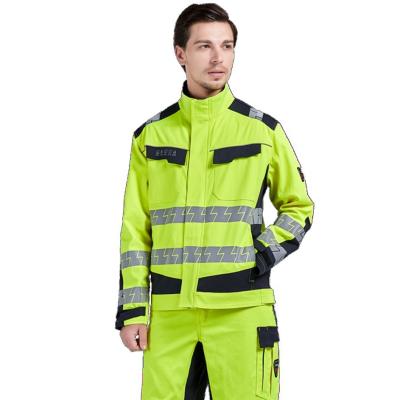 China Rek hallo Vis Flame Retardant Jacket Anti Statisch met Ritssluitingssluiting Te koop