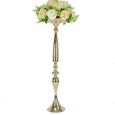 China Wedding decoration metal flower vase tall flower stand centerpieces for weddings for sale