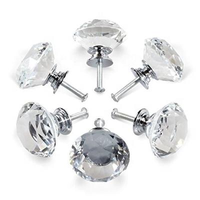 China Modern Classic Popular Knob And Diamond Crystal Kitchen Drawer Handle Cabinet Pulls for sale