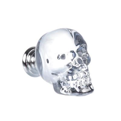 China Modern Skull Shaped Crystal Glass Drawer Knob for sale