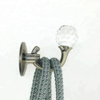 China Green Crystal Tie Art Decor Curtain Back Hooks Crystal Curtain Hook for sale