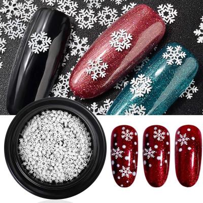 China Snowflakes Snowflakes Nails Glitter - 3D Christmas Gold Metal Slices Nails Art Decorations Stickers Decals Manicure Design DIY for sale