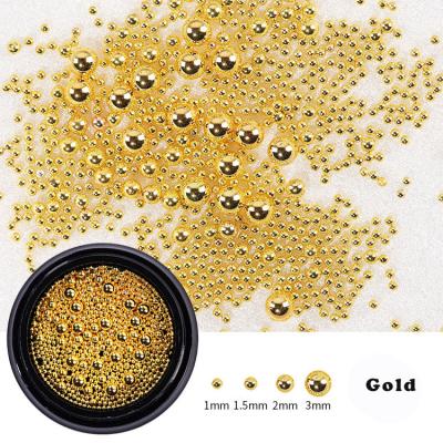 China Nail Charms Jewelry Nail Caviar Micro Pearl 3D Nails Nail Art Decorations Metal Jewels Gold Supply Studs For Nails And Toenails Decor Manicure for sale