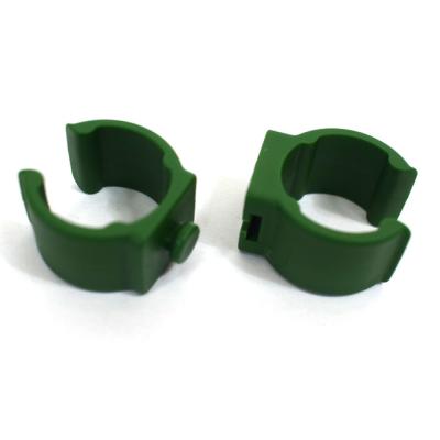 China Matel+PE Agriculture Greenhouse Garden Plastic Clamps 8mm/11mm/16mm/20mm Green Clamp For Repair Film for sale