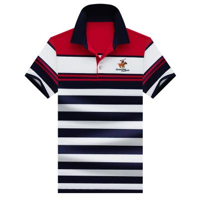 China Anti-Shrink Stripe High Quality Custom Made Mens Cotton Fashion Logo Polo Shirts Clothing for sale