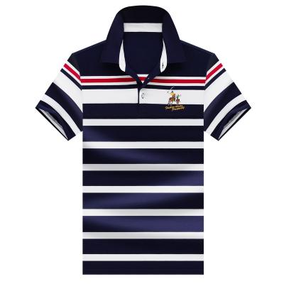 China Anti-Shrink Stripe High Quality Custom Made Mens Cotton Fashion Logo Polo Shirts Clothing for sale