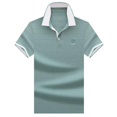 China Anti-Shrink Stripe High Quality Custom Made Mens Cotton Fashion Logo Polo Shirts Clothing for sale