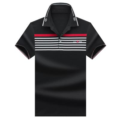 China Anti-Shrink Stripe High Quality Custom Made Mens Cotton Fashion Logo Polo Shirts Clothing for sale