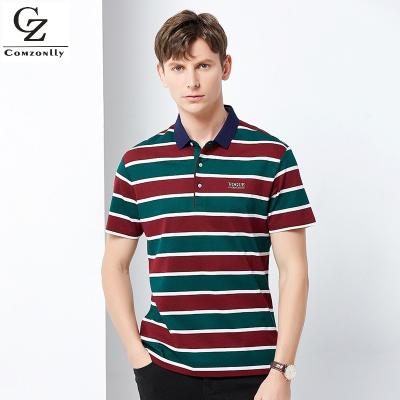 China High Quality Customized Design Polo Shirts Mens Anti-Shrink Stripe T-Shirt for sale