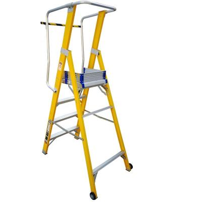 China Folding ladders 10 step safety platform ladder, total height 3.9 meters, platform height 3.0 meters for sale