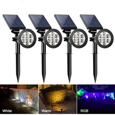 China Yard /Lawn /Outdoor Ground Landscape 2021 Outdoor Waterproof Garden Adjust Solar Led Landscape Spotlight With Solar Powered Panel for sale