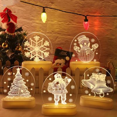 China RGB Led Night Light Custom Creative Christmas Kid's Room Decor 3D Lamp Acrylic Illusion Anime Table Desk Night Light With Base for sale