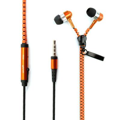 China 1PC 8 Color 3.5mm Universal Stereo In-Ear Headphone Earbuds Earphone With Mic Zipper Headset for sale