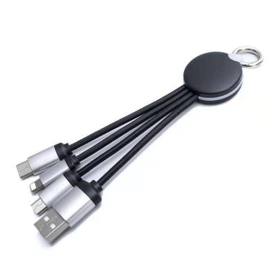 China 2019 Promotional Universal 2A Video Game Player New Product Gift 3in1 USB Charging Cable Braided Universal 3 in1 USB Key Chain USB Cable for sale