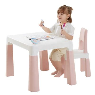 China Modern drawing baby learning table and chair kindergarten fashion and toy play table pp children table and chair simple material set for sale