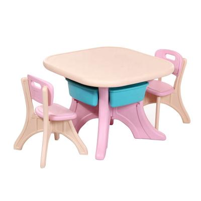 China Kindergarten writing game toy table children cartoon table and chair set modern baby reading combination desk and chair for sale