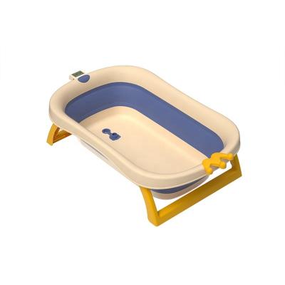 China Wholesale 0-5 Years Old Infant Bath Special Foldable Basin with Support Children's Crown Lovely Bathtub with Thermometer 8906 for sale