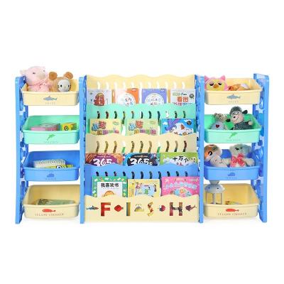 China New Viable Children's Shelf Toy Organizer Rack Factory Direct Sales Multilayer Bin Storage Rack for sale