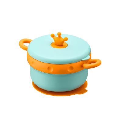 China High Quality Detachable Kids Heat Toddler Bowl 316 Stainless Steel And PP Material Kids Warmer Bowl With Lid With Exhaust Button for sale