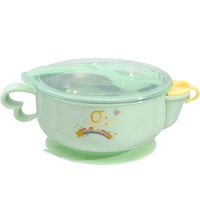 China Children's water injection heat preservation pp bowl and bowl handle smooth design high quality silica gel baby food material for sale