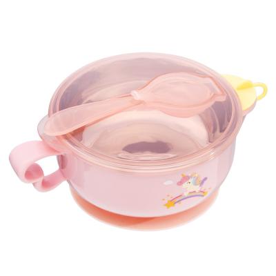 China High Quality Children's Baby Food Bowl Smooth Handle Design Kids Water Bowl Injection Heat Preservation PP And Silica Gel Material for sale