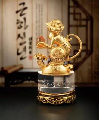 China NEW Beautiful High Quality Europe Style Gold Plated Monkey With Crystal Base For Business Gift for sale