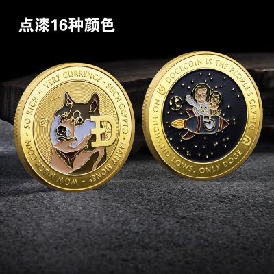 China USA Market Yiwu Doge Coin 2021 Hot Sale Gold Plated Commemorative Coin Dog Coin for sale