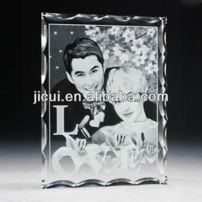 China China 2D Wedding Picture Crystal Frame Photo Laser Engraving Crystal for sale