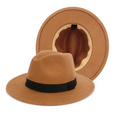 China Plush Spring Outdoor Activities Mens And Womens Stif Wide Brim Custom White Wool Fedora Hat for sale