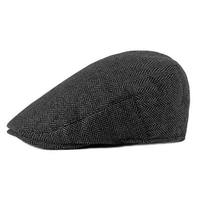 China Vintage Striped Tweed Hat Newsboy Beret Mens Blinders Berets Baker Boy Pale Hat for sale