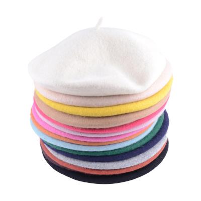 China Wool Outdoor Autumn Warm French Beret Ladies Fashion Painter Beanie Hats Many Colors Women Berets Girls Striped Cute Girls Wool Beret for sale