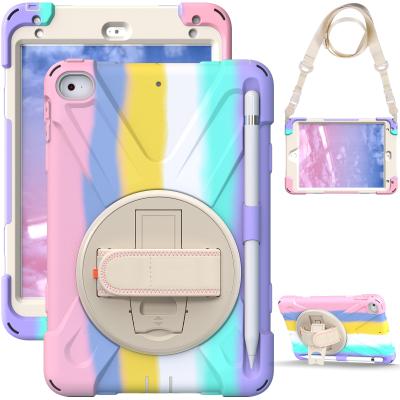 China Trendy Trendy Tablet Cases For iPad Mini 5 With Colorful Shoulder Strap And Hand Strap for sale